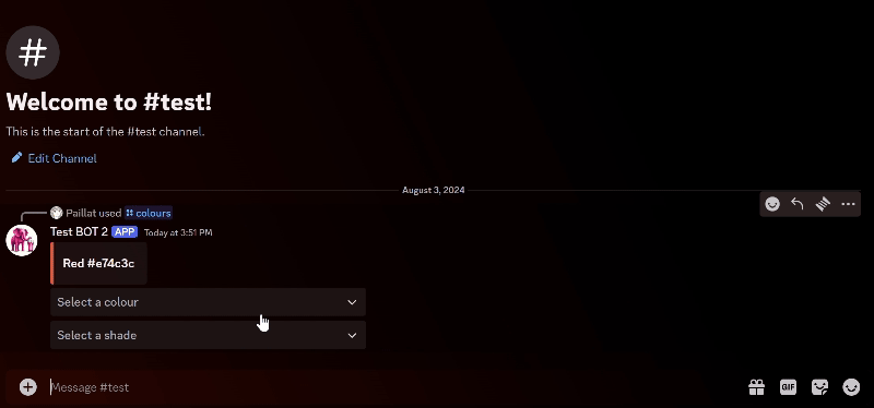 Color select example